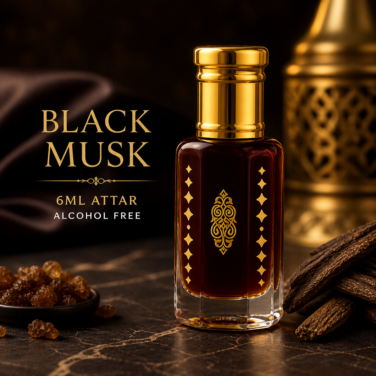 Black Musk Attar 6ML Roll-On | Long Lasting Strong Fragrance | Alcohol Free Perfume Oil for Men & Women